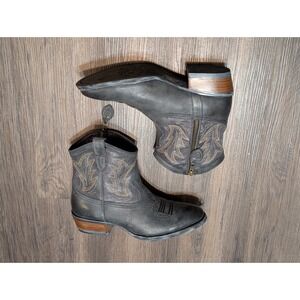ARIAT Unbridled 10007965 Gray/Black Leather Western Cowgirl Boot Women's US 8.5B